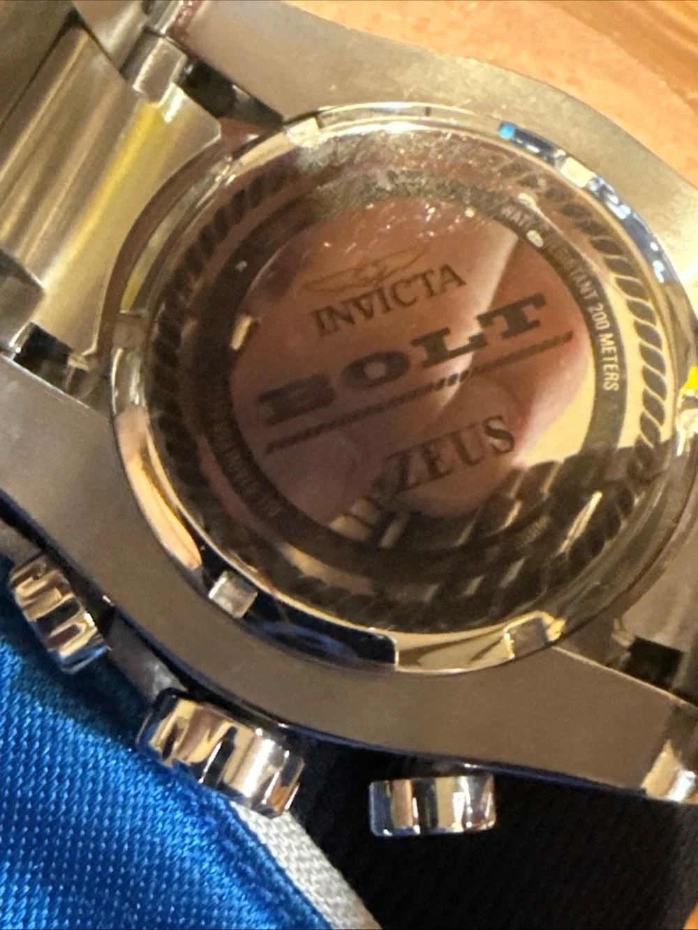 Invicta Bolt chronograph watch signature rope cable wire